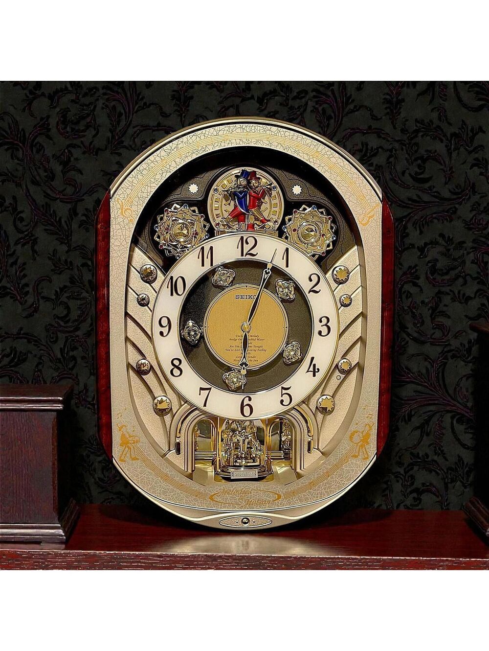Seiko Melodies in Motion Swarovski Musical Clock Collector Edition 13" x 18"